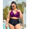 imageYonique Women Plus Size Bikini Top Only Large Bust Swim Top Full Coverage Swimsuit Top Sport Bra Bathing Suit Top No BottomPurple Leaf