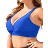 imageYonique Women Plus Size Bikini Top Only Large Bust Swim Top Full Coverage Swimsuit Top Sport Bra Bathing Suit Top No BottomRoyal Blue