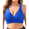 imageYonique Women Plus Size Bikini Top Only Large Bust Swim Top Full Coverage Swimsuit Top Sport Bra Bathing Suit Top No BottomRoyal Blue