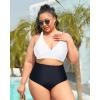 imageYonique Women Plus Size Bikini Top Only Large Bust Swim Top Full Coverage Swimsuit Top Sport Bra Bathing Suit Top No BottomWhite2