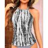 imageWomen Tankini Swim Top Only  High Neck Bathing Suit Tops Tummy Control Tank Top No BottomBlack Tie Dye