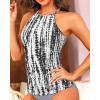 imageWomen Tankini Swim Top Only  High Neck Bathing Suit Tops Tummy Control Tank Top No BottomBlack Tie Dye