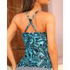 imageWomen Tankini Swim Top Only  High Neck Bathing Suit Tops Tummy Control Tank Top No BottomBlue Paisley