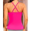 imageWomen Tankini Swim Top Only  High Neck Bathing Suit Tops Tummy Control Tank Top No BottomHot Pink