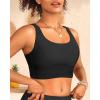 imageYonique Women Sports Bra Bikini Top Swim Bra Athletic Swim Top Scoop Neck Bathing SuitBlack