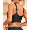 imageYonique Women Sports Bra Bikini Top Swim Bra Athletic Swim Top Scoop Neck Bathing SuitBlack
