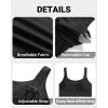 imageYonique Women Sports Bra Bikini Top Swim Bra Athletic Swim Top Scoop Neck Bathing SuitBlack