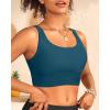 imageYonique Women Sports Bra Bikini Top Swim Bra Athletic Swim Top Scoop Neck Bathing SuitTeal