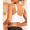 imageYonique Women Sports Bra Bikini Top Swim Bra Athletic Swim Top Scoop Neck Bathing SuitWhite