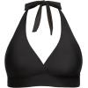 imageYonique Womens Plus Size Bikini Tops Only Halter Swimsuit Top Large Bust Swim Top V Neck Bathing Suit TopsBlack