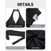 imageYonique Womens Plus Size Bikini Tops Only Halter Swimsuit Top Large Bust Swim Top V Neck Bathing Suit TopsBlack