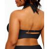 imageYonique Womens Plus Size Bikini Tops Only Halter Swimsuit Top Large Bust Swim Top V Neck Bathing Suit TopsBlack