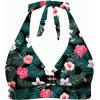 imageYonique Womens Plus Size Bikini Tops Only Halter Swimsuit Top Large Bust Swim Top V Neck Bathing Suit TopsBlack Floral