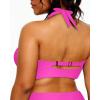 imageYonique Womens Plus Size Bikini Tops Only Halter Swimsuit Top Large Bust Swim Top V Neck Bathing Suit TopsHot Pink