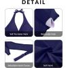 imageYonique Womens Plus Size Bikini Tops Only Halter Swimsuit Top Large Bust Swim Top V Neck Bathing Suit TopsNavy Blue