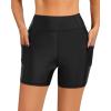 imageYonique Womens Swim Shorts High Waisted Swim Bottoms Tummy Control Bathing Suit Bottom Boy ShortsAvailable in PlusBlack 01