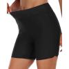 imageYonique Womens Swim Shorts High Waisted Swim Bottoms Tummy Control Bathing Suit Bottom Boy ShortsAvailable in PlusBlack