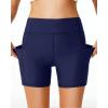 imageYonique Womens Swim Shorts High Waisted Swim Bottoms Tummy Control Bathing Suit Bottom Boy ShortsAvailable in PlusDark Blue 01