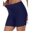 imageYonique Womens Swim Shorts High Waisted Swim Bottoms Tummy Control Bathing Suit Bottom Boy ShortsAvailable in PlusDark Blue