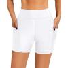 imageYonique Womens Swim Shorts High Waisted Swim Bottoms Tummy Control Bathing Suit Bottom Boy ShortsAvailable in PlusWhite 01