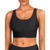 imageYonique Women Sports Bra Bikini Top Swim Bra Athletic Swim Top Scoop Neck Bathing SuitBlack