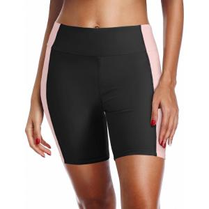 imageYonique Womens Swim Shorts High Waisted Swim Bottoms Tummy Control Bathing Suit Bottom Boy ShortsAvailable in PlusBlack Pink