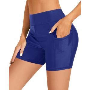 imageYonique Womens Swim Shorts High Waisted Swim Bottoms Tummy Control Bathing Suit Bottom Boy ShortsAvailable in PlusBlue 01