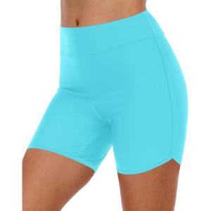 imageYonique Womens Swim Shorts High Waisted Swim Bottoms Tummy Control Bathing Suit Bottom Boy ShortsAvailable in PlusBlue