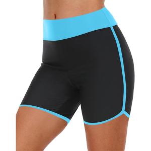 imageYonique Womens Swim Shorts High Waisted Swim Bottoms Tummy Control Bathing Suit Bottom Boy ShortsAvailable in PlusBlue Black
