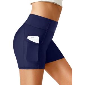 imageYonique Womens Swim Shorts High Waisted Swim Bottoms Tummy Control Bathing Suit Bottom Boy ShortsAvailable in PlusDark Blue 01