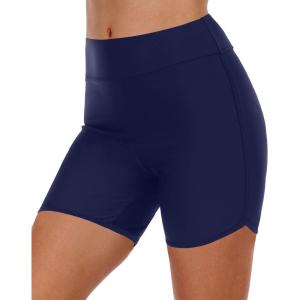 imageYonique Womens Swim Shorts High Waisted Swim Bottoms Tummy Control Bathing Suit Bottom Boy ShortsAvailable in PlusDark Blue