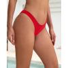 imageYonique Women Thong Bikini Bottom Bathing Suit BottomRed