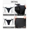 imageYonique Women Thong Bikini Bottom Bathing Suit BottomSolid Black