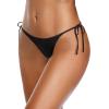 imageYonique Women Thong Bikini Bottom Bathing Suit BottomSolid Black
