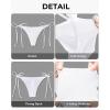 imageYonique Women Thong Bikini Bottom Bathing Suit BottomSolid White