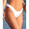 imageYonique Women Thong Bikini Bottom Bathing Suit BottomWhite
