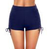 imageYonique Womens Swim Shorts High Waisted Bathing Suit Bottoms Tummy Control Boy Shorts Board ShortsNavy Blue
