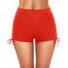 imageYonique Womens Swim Shorts High Waisted Bathing Suit Bottoms Tummy Control Boy Shorts Board ShortsRed