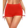 imageYonique Womens Swim Shorts High Waisted Bathing Suit Bottoms Tummy Control Boy Shorts Board ShortsRed