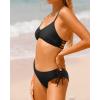 imageYonique Womens Two Piece Bikini Set Strappy Swimsuit Side Tie Bathing Suits Racerback SwimwearBlack