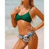 imageYonique Womens Two Piece Bikini Set Strappy Swimsuit Side Tie Bathing Suits Racerback SwimwearGreen Floral