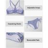 imageYonique Womens Two Piece Bikini Set Strappy Swimsuit Side Tie Bathing Suits Racerback SwimwearLight White and Blue Stripes