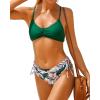 imageYonique Womens Two Piece Bikini Set Strappy Swimsuit Side Tie Bathing Suits Racerback SwimwearGreen Floral