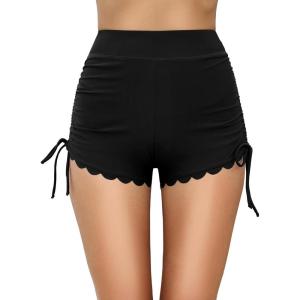 imageYonique Womens Swim Shorts High Waisted Bathing Suit Bottoms Tummy Control Boy Shorts Board ShortsBlack1