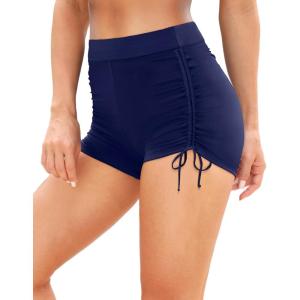 imageYonique Womens Swim Shorts High Waisted Bathing Suit Bottoms Tummy Control Boy Shorts Board ShortsNavy Blue