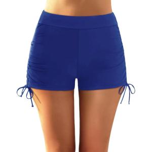 imageYonique Womens Swim Shorts High Waisted Bathing Suit Bottoms Tummy Control Boy Shorts Board ShortsSea Blue