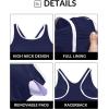 imageYonique Plus Size High Waisted Bikini Sets Two Piece Color Block Swimsuits High Neck Racerback Bikini Sporty Bathing SuitsNavy Blue