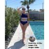 imageYonique Plus Size High Waisted Bikini Sets Two Piece Color Block Swimsuits High Neck Racerback Bikini Sporty Bathing SuitsNavy Blue