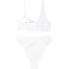 imageYonique Women One Shoulder Bikini Ribbed Swimsuit O Ring Bikini Two Piece Bathing Suit High Cut Cheeky Swimwear