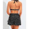 imageYonique Womens High Waisted Bikini with Skirt Two Piece Swimsuit with Tummy Control Halter Bathing SuitBlack and White Dot